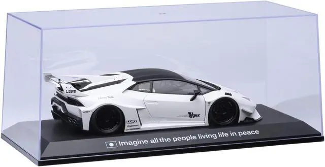 Alt view image 5 of 6 - Collectible Display Show Case with Black Plastic Base and Green "LBWK" Logo for 1/18-1/24 Scale Model Cars by Autoart