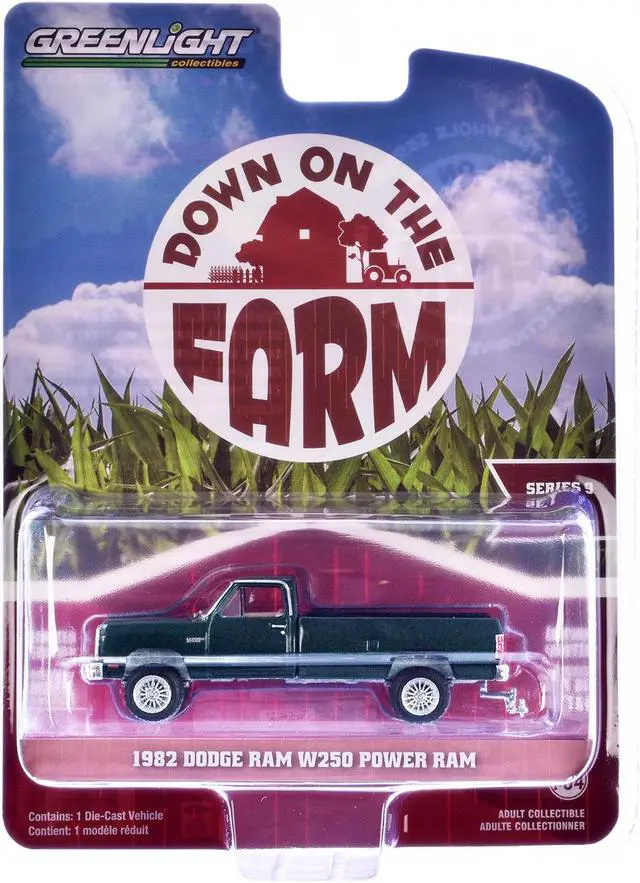 Alt view image 3 of 3 - 1982 Dodge Ram W250 Power Ram Pickup Truck Seaspray Green Metallic "Down on the Farm" Series 9 1/64 Diecast Model by Greenlight