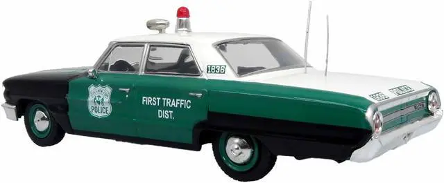 Alt view image 3 of 6 - 1964 Ford Galaxie 500 Police Car "NYPD" Black and Green with White Top Ltd Ed to 504 pcs 1/43 Diecast Model by Iconic Replicas
