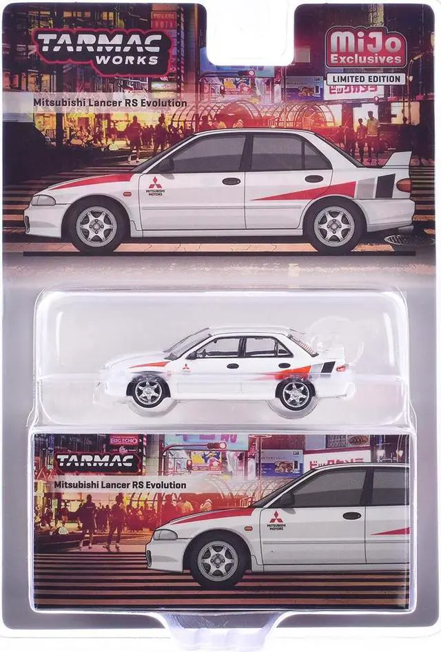 Alt view image 5 of 5 - Mitsubishi Lancer RS Evolution RHD White with Red Accents "Global64" Series 1/64 Diecast Model by Tarmac Works