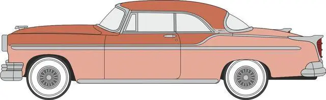 Main image of 1955 Chrysler New Yorker Deluxe St. Regis Desert Sand and Canyon Tan 1/87 (HO) Scale Diecast Model Car by Oxford Diecast