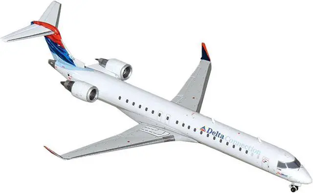 Alt view image 2 of 3 - Bombardier CRJ900 Commercial Aircraft "Delta Connection" White with Blue and Red 1/400 Diecast Model by GeminiJets