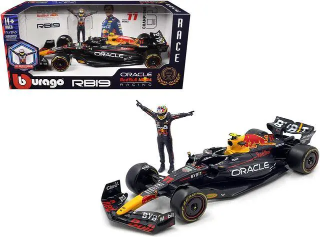 Main image of Red Bull Racing RB19 #11 "Oracle" F1 Championship "Constructor Champions" (2023) w/Figure 1/24 Diecast Model Car by Bburago