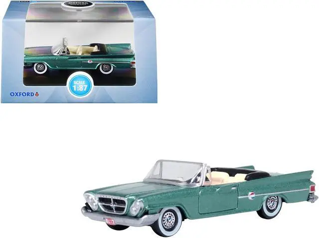 Main image of 1961 Chrysler 300 Convertible Pinewood Green Metallic 1/87 (HO) Scale Diecast Model Car by Oxford Diecast