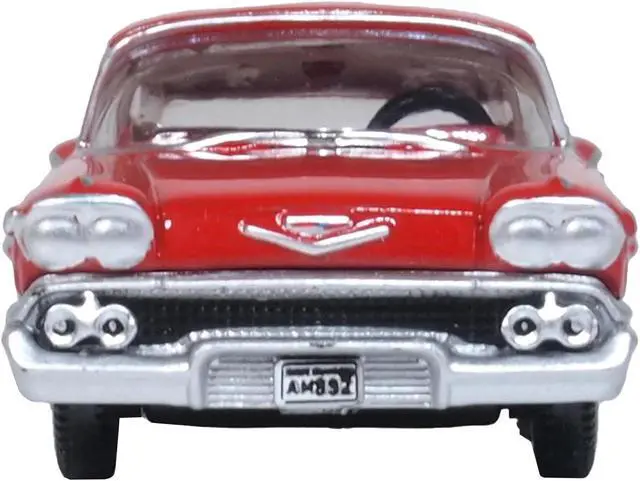 Alt view image 4 of 6 - 1958 Chevrolet Impala Sports Coupe Rio Red 1/87 (HO) Scale Diecast Model Car by Oxford Diecast