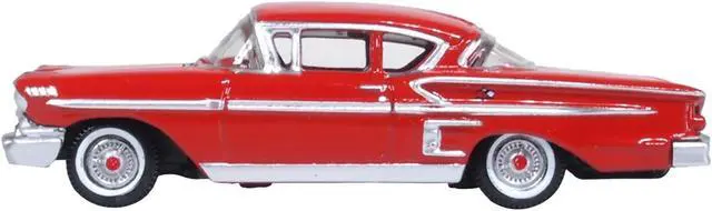 Alt view image 3 of 6 - 1958 Chevrolet Impala Sports Coupe Rio Red 1/87 (HO) Scale Diecast Model Car by Oxford Diecast