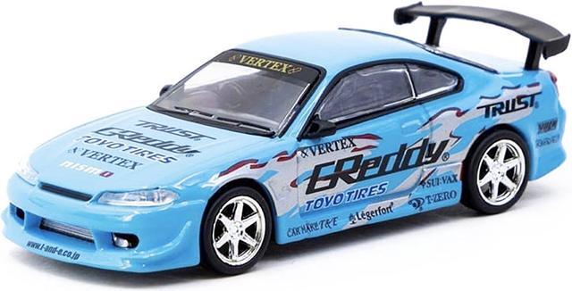 Alt view image 2 of 4 - Nissan Silvia (S15) Vertex RHD (Right Hand Drive) "GReddy" Light Blue "Global64" Series 1/64 Diecast Model by Tarmac Works