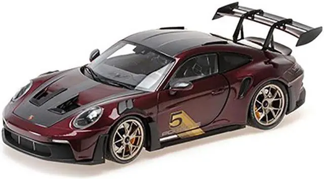 Alt view image 2 of 5 - 2024 Porsche 911 GT3 RS #5 Purple with Carbon Top and Hood Stripes Limited Ed to 400 pieces 1/18 Diecast Model Car by Minichamps