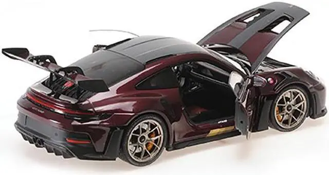 Alt view image 4 of 5 - 2024 Porsche 911 GT3 RS #5 Purple with Carbon Top and Hood Stripes Limited Ed to 400 pieces 1/18 Diecast Model Car by Minichamps