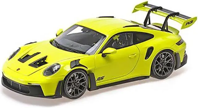 Alt view image 2 of 5 - 2024 Porsche 911 GT3 RS Acid Green with Carbon Top and Hood Stripes Ltd Ed to 400 pieces 1/18 Diecast Model Car by Minichamps