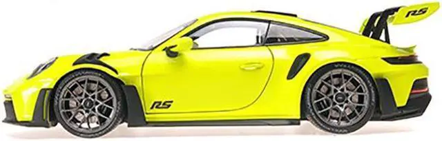Alt view image 3 of 5 - 2024 Porsche 911 GT3 RS Acid Green with Carbon Top and Hood Stripes Ltd Ed to 400 pieces 1/18 Diecast Model Car by Minichamps