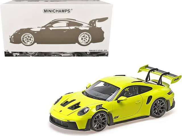 Main image of 2024 Porsche 911 GT3 RS Acid Green with Carbon Top and Hood Stripes Ltd Ed to 400 pieces 1/18 Diecast Model Car by Minichamps