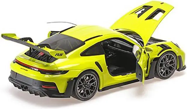 Alt view image 4 of 5 - 2024 Porsche 911 GT3 RS Acid Green with Carbon Top and Hood Stripes Ltd Ed to 400 pieces 1/18 Diecast Model Car by Minichamps