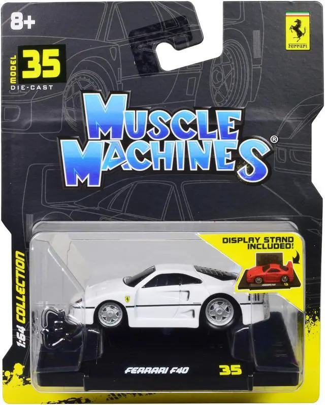 Alt view image 3 of 3 - Ferrari F40 White 1/64 Diecast Model Car by Muscle Machines