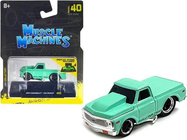 Main image of 1972 Chevrolet C10 Pickup Truck Light Green 1/64 Diecast Model Car by Muscle Machines