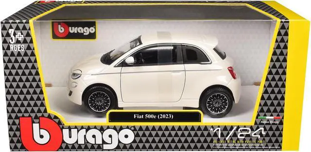 Alt view image 3 of 3 - 2023 Fiat 500e White 1/24 Diecast Model Car by Bburago