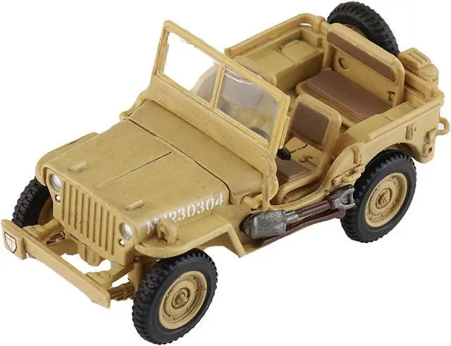 Alt view image 2 of 6 - U.S. 1/4 ton Military Vehicle Desert Sand "Bernard Montgomery, Sicily" (1943) Royal Army 1/72 Diecast Model by Hobby Master