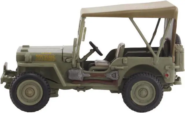 Alt view image 3 of 6 - U.S. 1/4 ton Military Vehicle Olive Drab "Gen. Douglas MacArthur, Leyte, WWII" (1945) US Army 1/72 Diecast Model by Hobby Master