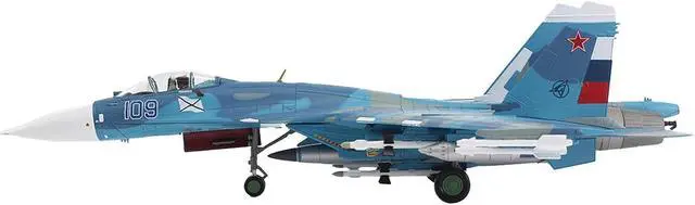 Alt view image 3 of 6 - Sukhoi Su-27K Sea Flanker Fighter Aircraft "Aircraft Carrier Admiral Kuznetsov"  Russian Navy 1/72 Diecast Model by Hobby Master