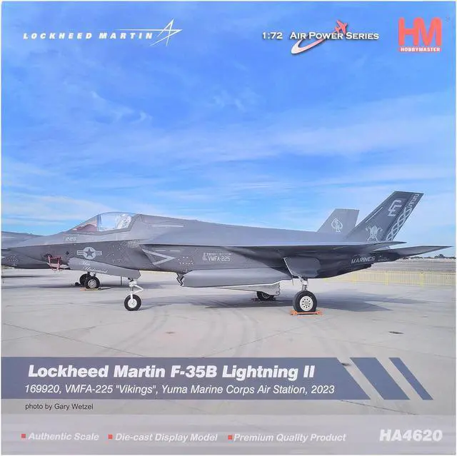 Alt view image 6 of 6 - Lockheed Martin F-35B Lightning II Aircraft "VMFA-225 Vikings" (2023) US Marine Corps 1/72 Diecast Model by Hobby Master