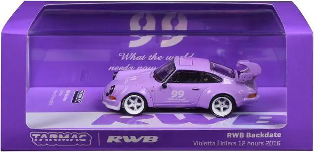Alt view image 4 of 4 - RWB Backdate #99 Violetta Purple "Idlers 12 hours" (2016) "Hobby64" Series 1/64 Diecast Model Car by Tarmac Works