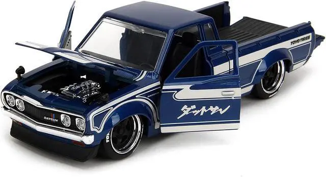 Alt view image 2 of 11 - 1972 Datsun 620 Pickup Truck Blue Metallic and Cream "JDM Tuners" Series 1/24 Diecast Model Car by Jada