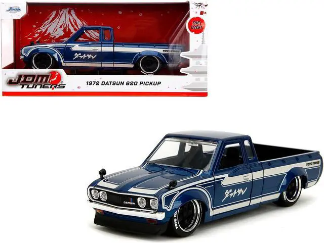 Main image of 1972 Datsun 620 Pickup Truck Blue Metallic and Cream "JDM Tuners" Series 1/24 Diecast Model Car by Jada
