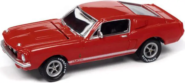 Alt view image 3 of 4 - 1967 Shelby GT-350 Red with White Side Stripes "Mecum Auctions" "Pop Culture" 2024 1/64 Diecast Model Car by Johnny Lightning