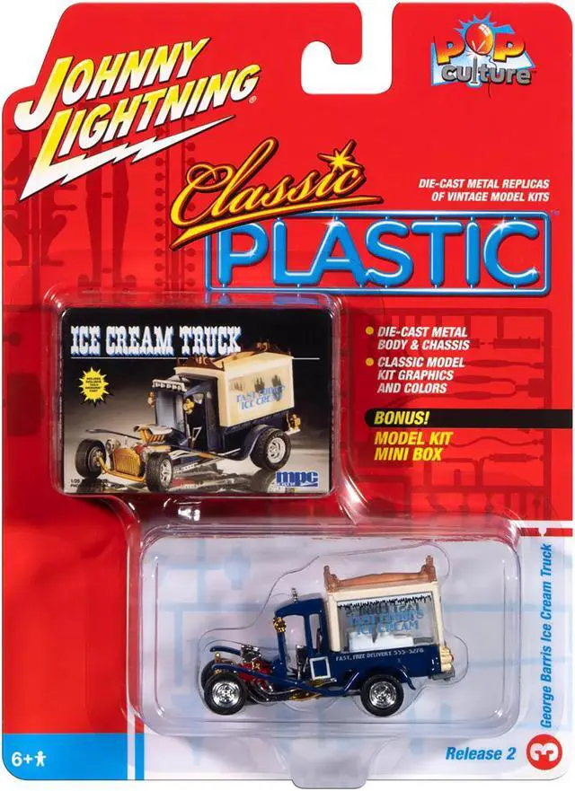 Alt view image 3 of 3 - George Barris Ice Cream Truck Blue "Classic Plastic" "Pop Culture" 2024 Release 2 1/64 Diecast Model Car by Johnny Lightning