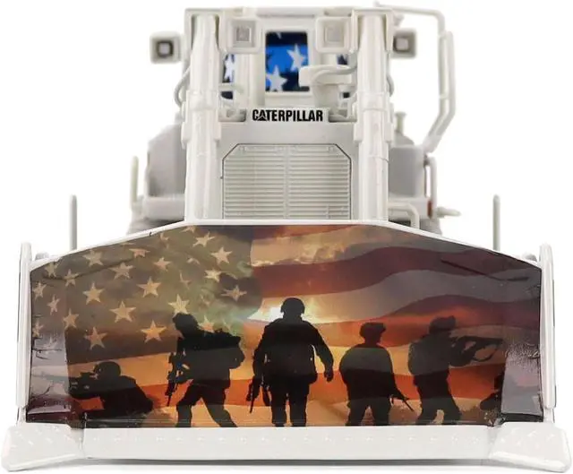 Alt view image 5 of 6 - CAT Caterpillar D8T Track Type Tractor with Single Shank Ripper Patriotic Livery 1/50 Diecast Model by Diecast Masters