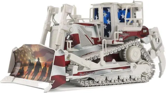 Alt view image 2 of 6 - CAT Caterpillar D8T Track Type Tractor with Single Shank Ripper Patriotic Livery 1/50 Diecast Model by Diecast Masters