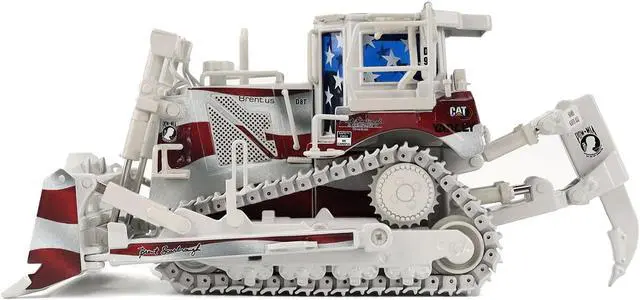 Alt view image 3 of 6 - CAT Caterpillar D8T Track Type Tractor with Single Shank Ripper Patriotic Livery 1/50 Diecast Model by Diecast Masters