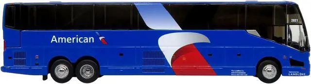 Alt view image 2 of 6 - Prevost H3-45 Coach Bus "American Airlines Landline" Blue with Graphics Ltd Ed 1/87 (HO) Scale Diecast Model by Iconic Replicas
