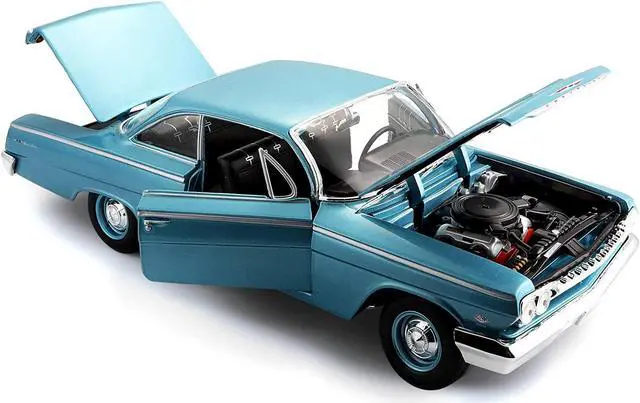 Alt view image 2 of 3 - 1962 Chevrolet Bel Air Turquoise 1/18 Diecast Model Car by Maisto