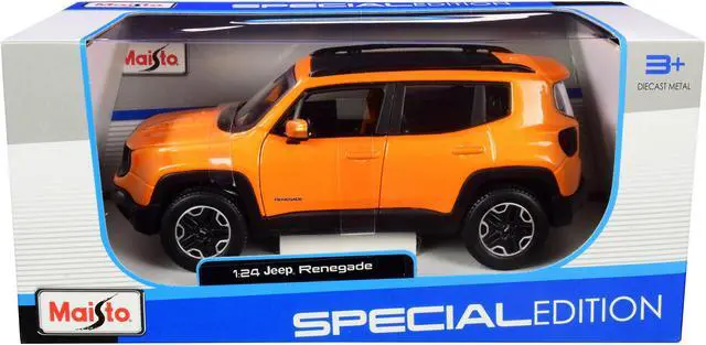 Alt view image 2 of 3 - Jeep Renegade Orange Metallic with Black Top "Special Edition" 1/24 Diecast Model Car by Maisto