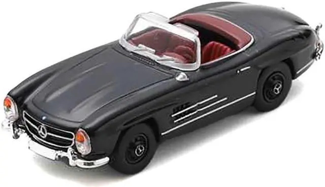 Alt view image 2 of 3 - Mercedes-Benz 300 SL Roadster Black with Red Interior 1/87 (HO Scale) Diecast Model Car by Schuco