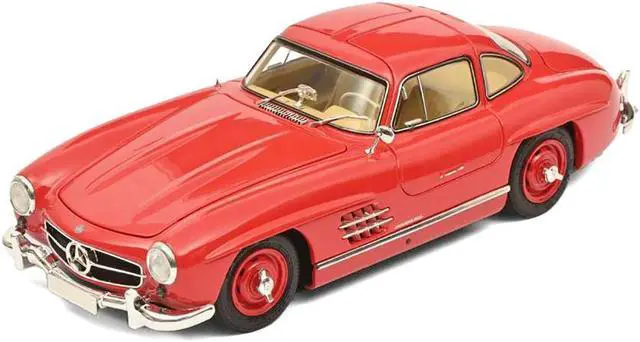 Alt view image 2 of 3 - Mercedes-Benz 300 SL Gullwing Coupe Red 1/18 Diecast Model Car by Schuco