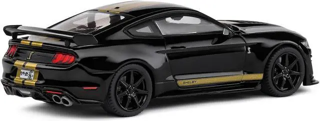 Alt view image 3 of 6 - 2020 Shelby Mustang GT500 Black with Gold Stripes 1/43 Diecast Model Car by Solido