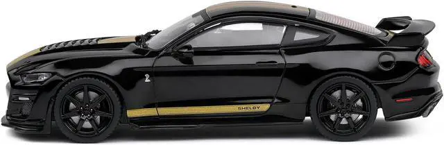 Alt view image 2 of 6 - 2020 Shelby Mustang GT500 Black with Gold Stripes 1/43 Diecast Model Car by Solido