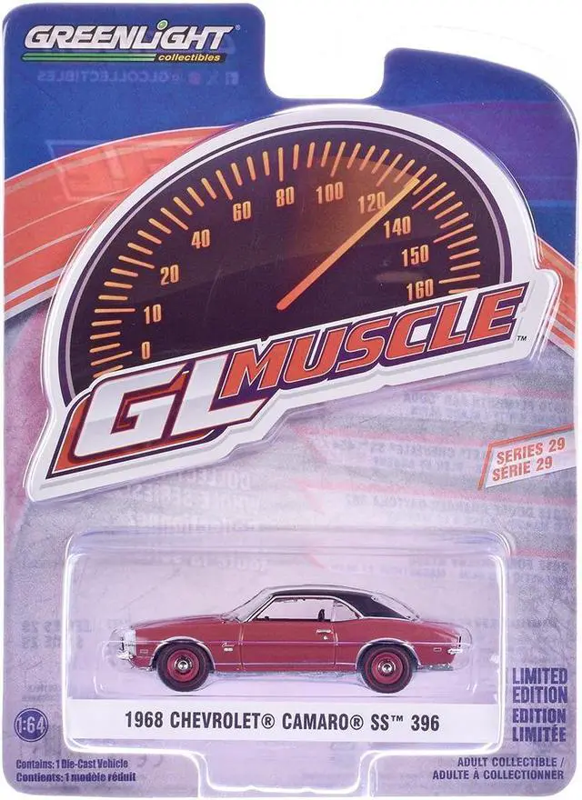 Main image of 1968 Chevrolet Camaro SS 396 Cordova Maroon with Black Top "GreenLight Muscle" Series 29 1/64 Diecast Model Car by Greenlight