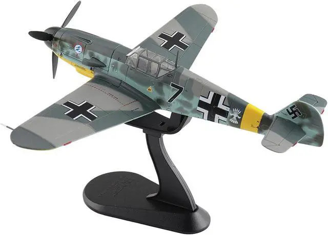 Alt view image 5 of 6 - Messerschmitt Bf 109F-2 Fighter Aircraft "Escuadrilla Azul, Russia" (1942) Spanish Air Force 1/48 Diecast Model by Hobby Master