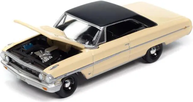 Alt view image 3 of 4 - 1964 Ford Galaxie 500 XL Sunshine Yellow with Black Top "Vintage Muscle" Series 1/64 Diecast Model Car by Auto World
