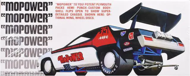 Alt view image 3 of 4 - Skill 2 Model Kit Plymouth Funny Car "Mopower" 1/25 Scale Model by AMT