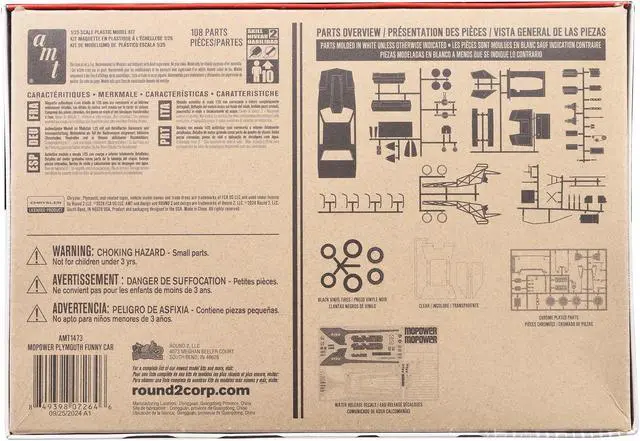 Alt view image 4 of 4 - Skill 2 Model Kit Plymouth Funny Car "Mopower" 1/25 Scale Model by AMT