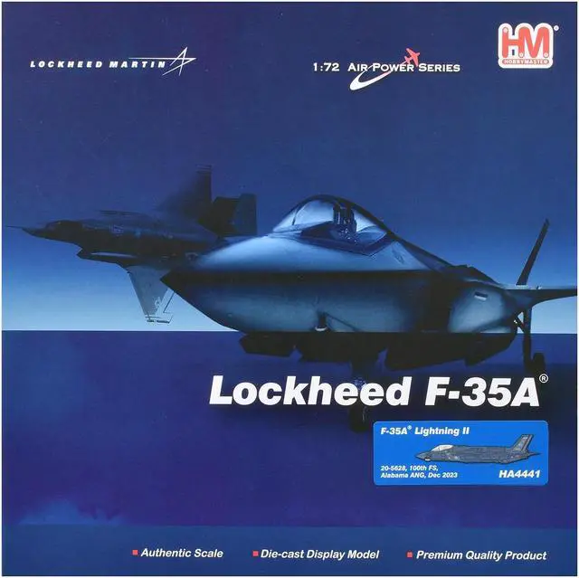 Alt view image 6 of 6 - Lockheed Martin F-35A Lightning II Aircraft "Alabama Air National Guard" (2024) US Air Force 1/72 Diecast Model by Hobby Master