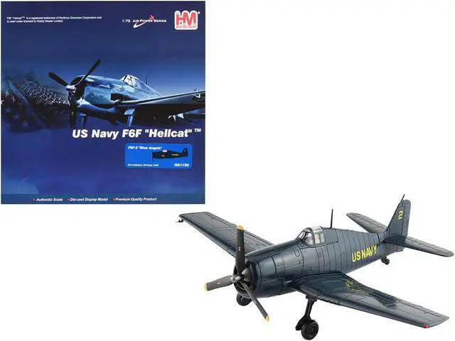 Main image of Grumman F6F-5 Hellcat Fighter Aircraft "Blue Angels #2" (1946) US Navy "Air Power Series" 1/72 Diecast Model by Hobby Master
