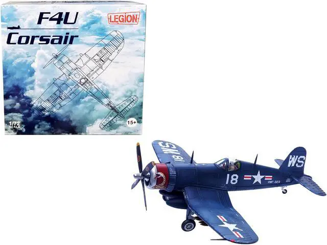 Main image of Vought F4U-4 Corsair Fighter Plane Marine Fighter Squadron 323 "Death Rattlers" (1951) 1/72 Diecast Airplane Model by Legion