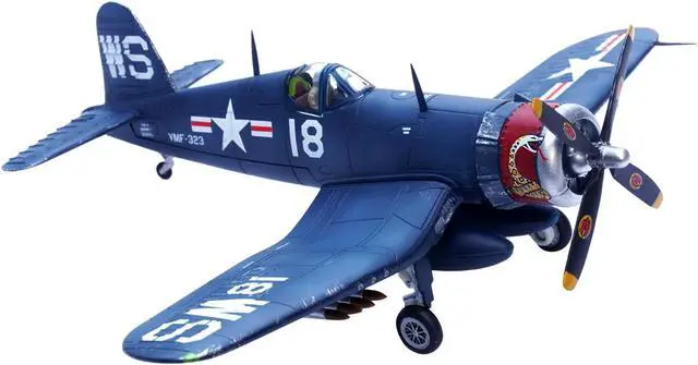 Alt view image 3 of 6 - Vought F4U-4 Corsair Fighter Plane Marine Fighter Squadron 323 "Death Rattlers" (1951) 1/72 Diecast Airplane Model by Legion