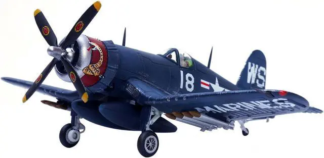 Alt view image 4 of 6 - Vought F4U-4 Corsair Fighter Plane Marine Fighter Squadron 323 "Death Rattlers" (1951) 1/72 Diecast Airplane Model by Legion