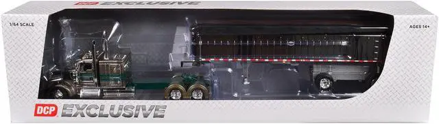 Alt view image 6 of 6 - Kenworth W900L with 60" Sleeper and MAC Coal Dump Trailer Tan Met w/Green 1/64 Diecast Model by DCP/First Gear